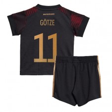 Tyskland Mario Gotze #11 Bortaställ Barn VM 2022 Korta ärmar (+ Korta byxor)